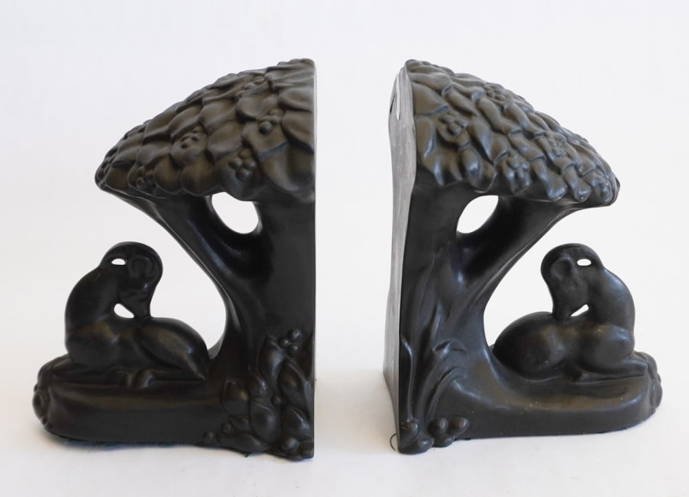 Fine Pair Wedgwood Black Basalt Bookends (1 of 3)