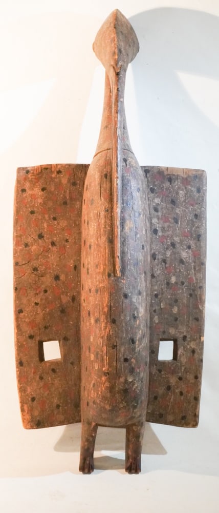 African Carved & Painted Bird Shield Sculpture (1 of 5)