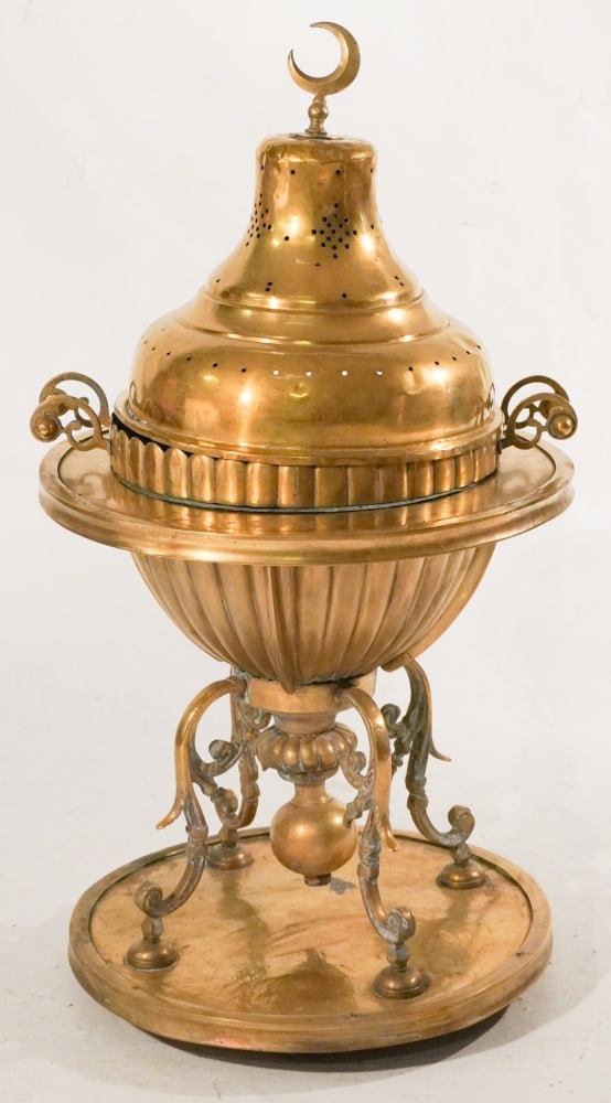 Handsome Antique Turkish Brass Brazier (1 of 3)
