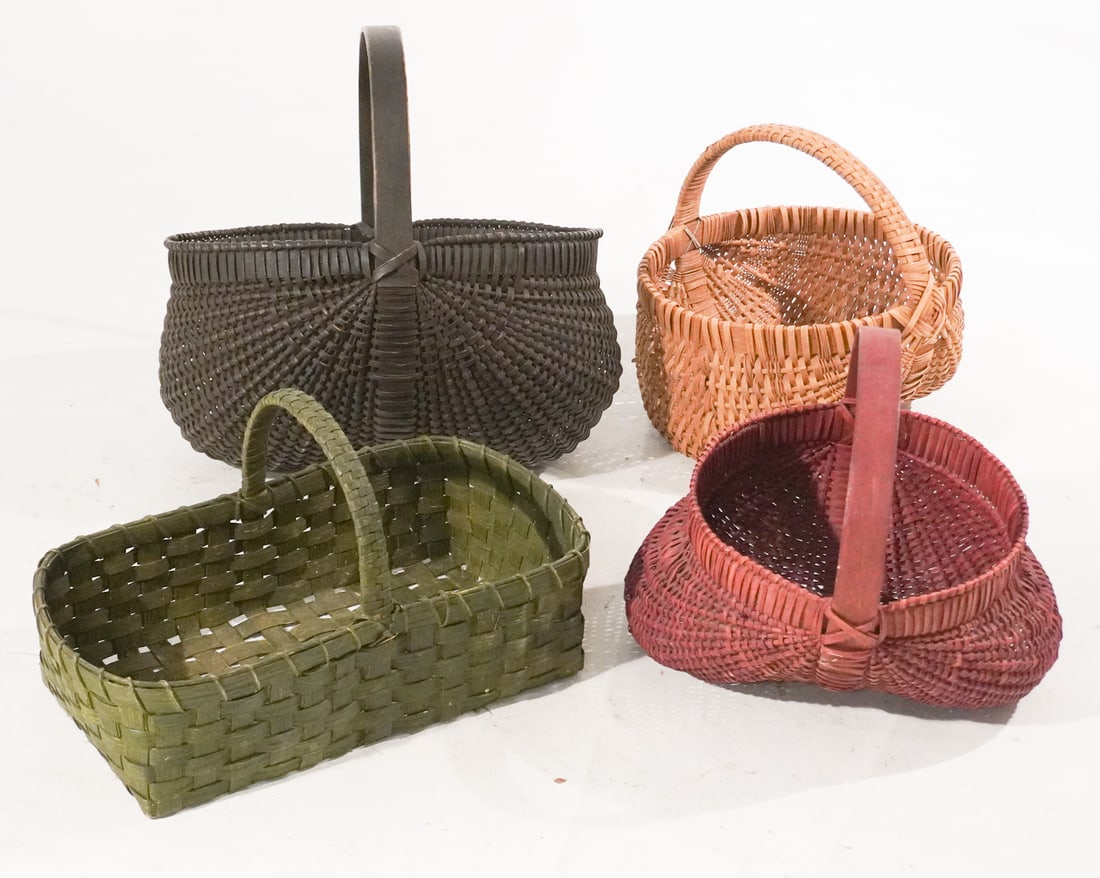 Collection Antique Woven Split Wood Baskets (1 of 1)