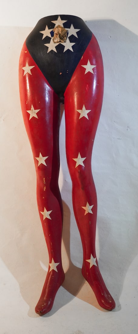 Brilliant Folk Art Painted Wonderwoman Stand or Mannequin Base (1 of 3)