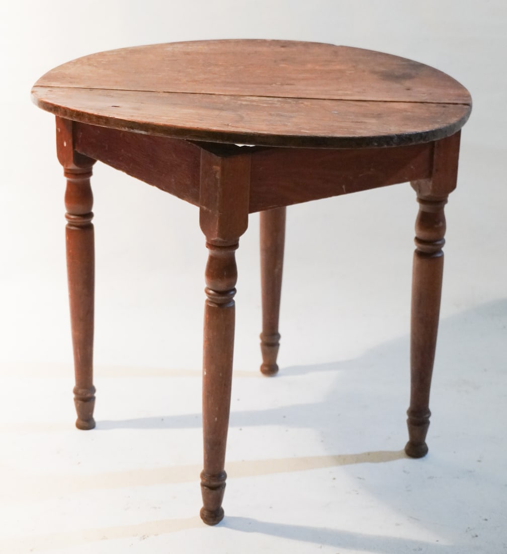 Country Sheraton Walnut & Yellow Pine Miniature Breakfast or Side Table (1 of 3)