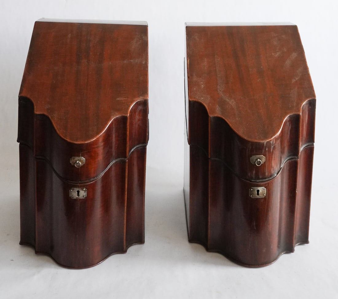 Pair Federal Inlaid & Figured Mahogany Knife Boxes (1 of 12)