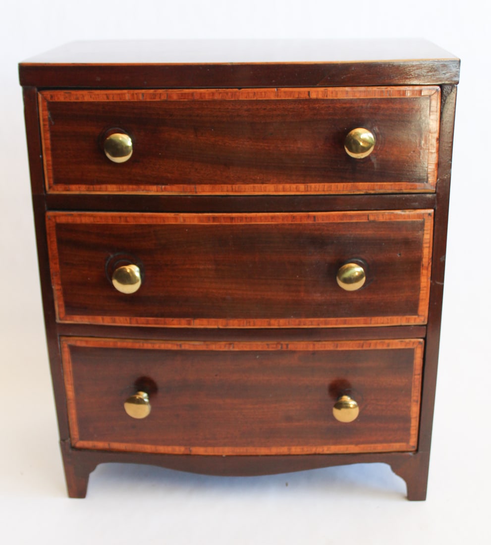 English George III Inlaid Mahogany Miniature Chest (1 of 3)