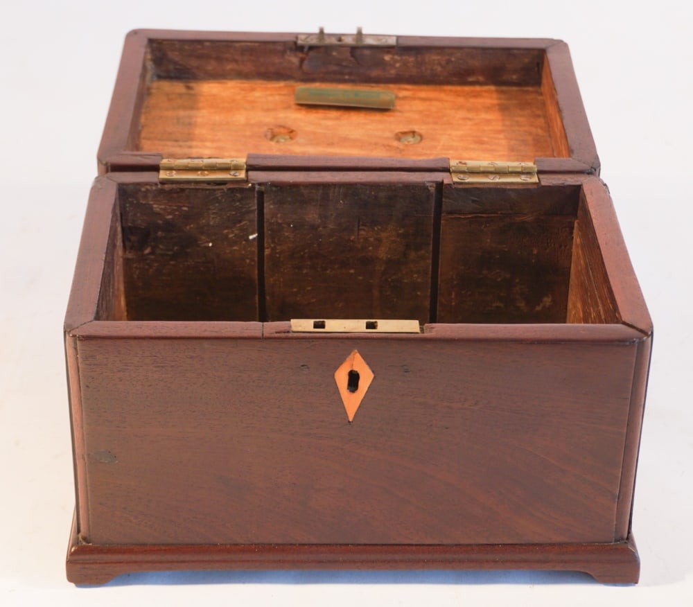 English George III Mahogany Tea Caddy (1 of 4)