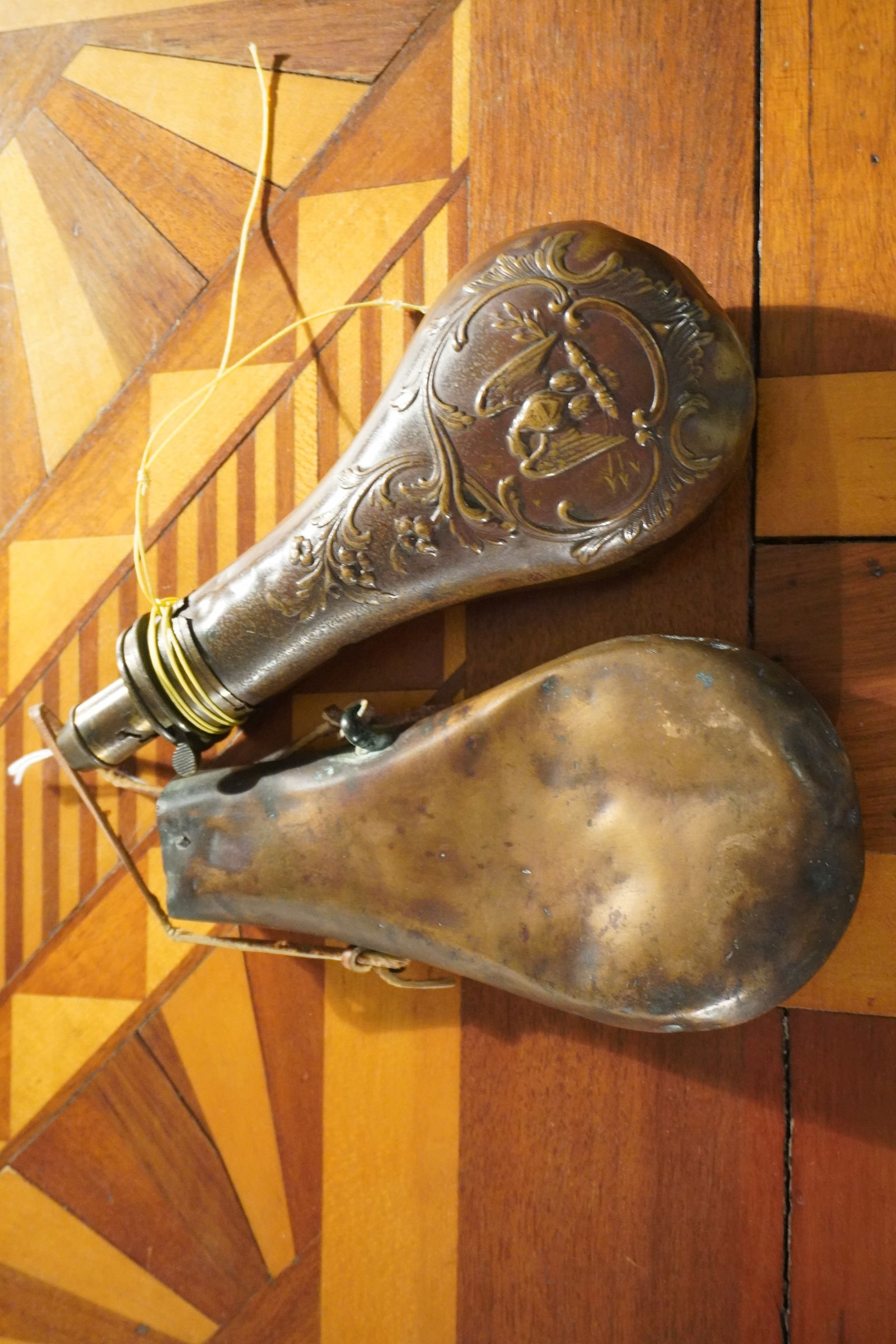 Two Antique Copper Powder Flask (1 of 2)