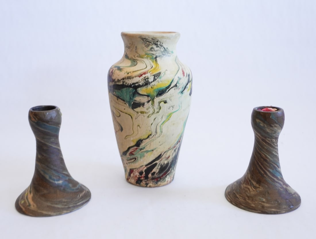 Three Pieces of Mission Swirl Ware Pottery (1 of 2)