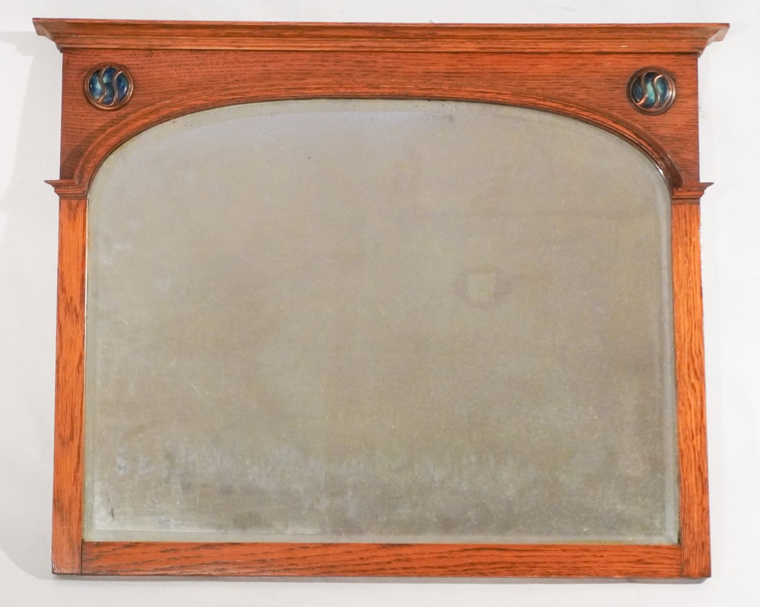 Arts & Crafts Period Oak Mirror or Looking Glass (1 of 3)