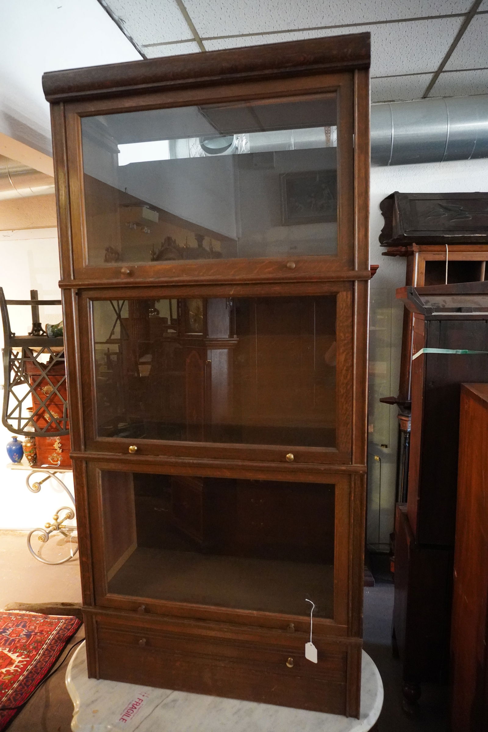 Fine Arts & Crafts Period Oak Lawyers Bookcase (1 of 3)