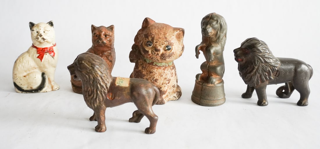 Collection Antique Cast Iron & Metal Figural Banks (1 of 1)