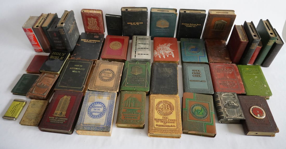 Collection Vintage Metal Book Banks (1 of 9)