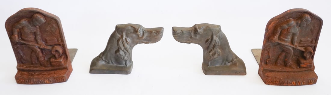 Two Pair of Antique Cast Iron Book Ends (1 of 2)