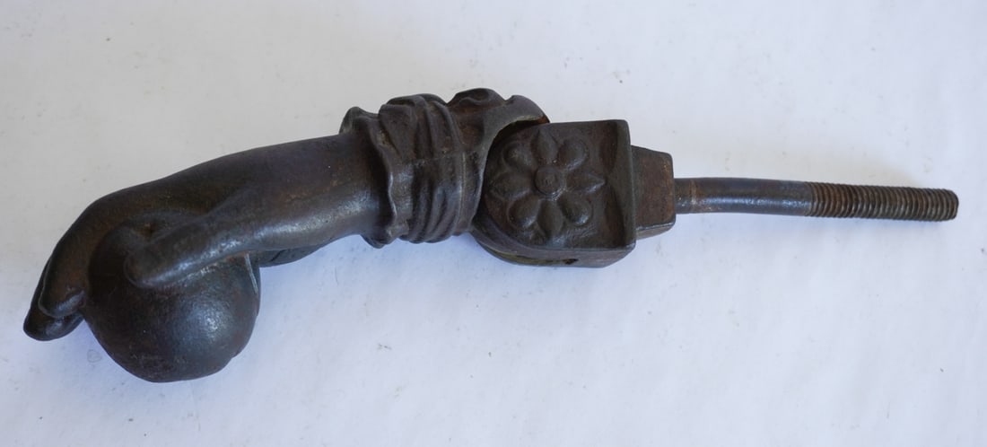 Antique Cast Iron Figural Hand Door Knocker (1 of 4)