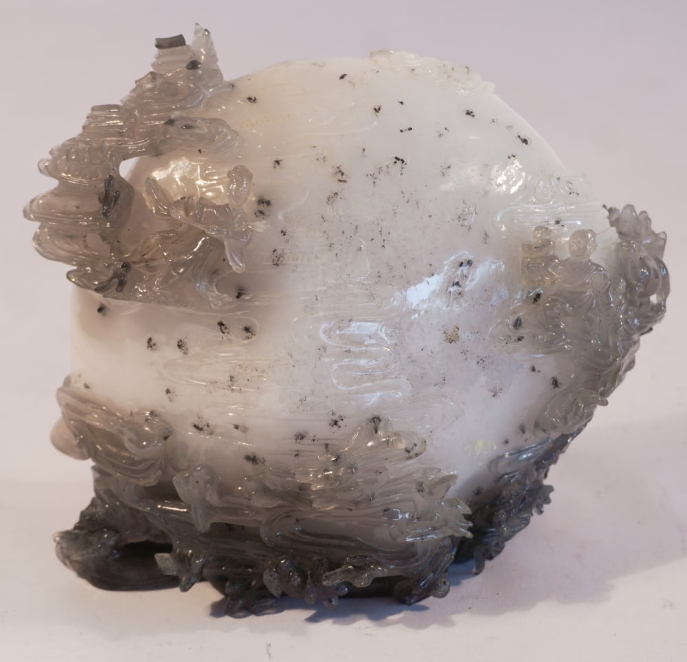 Vintage Chinese Carved Moss Agate Boulder (1 of 5)