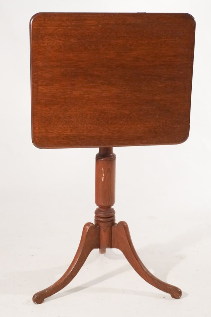 American Federal Walnut Tilt Top Candle Stand (1 of 3)