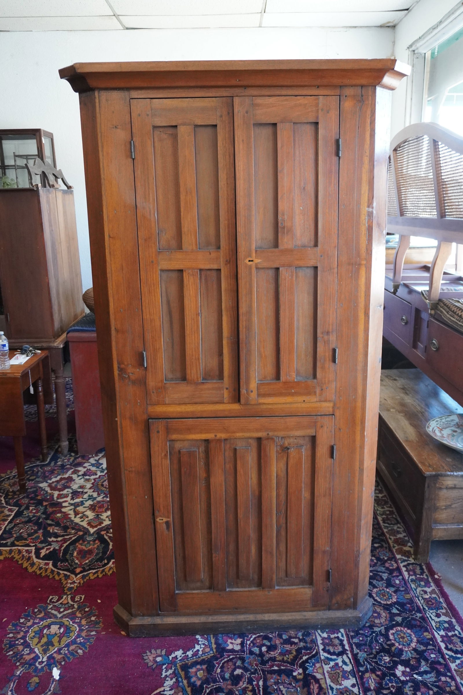 Southern Federal Inlaid Black Walnut Corner Cabine (1 of 8)