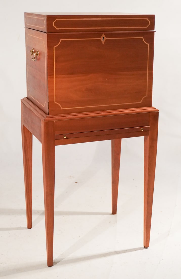 Federal Style Inlaid Cherry Wood Silver Chest (1 of 4)