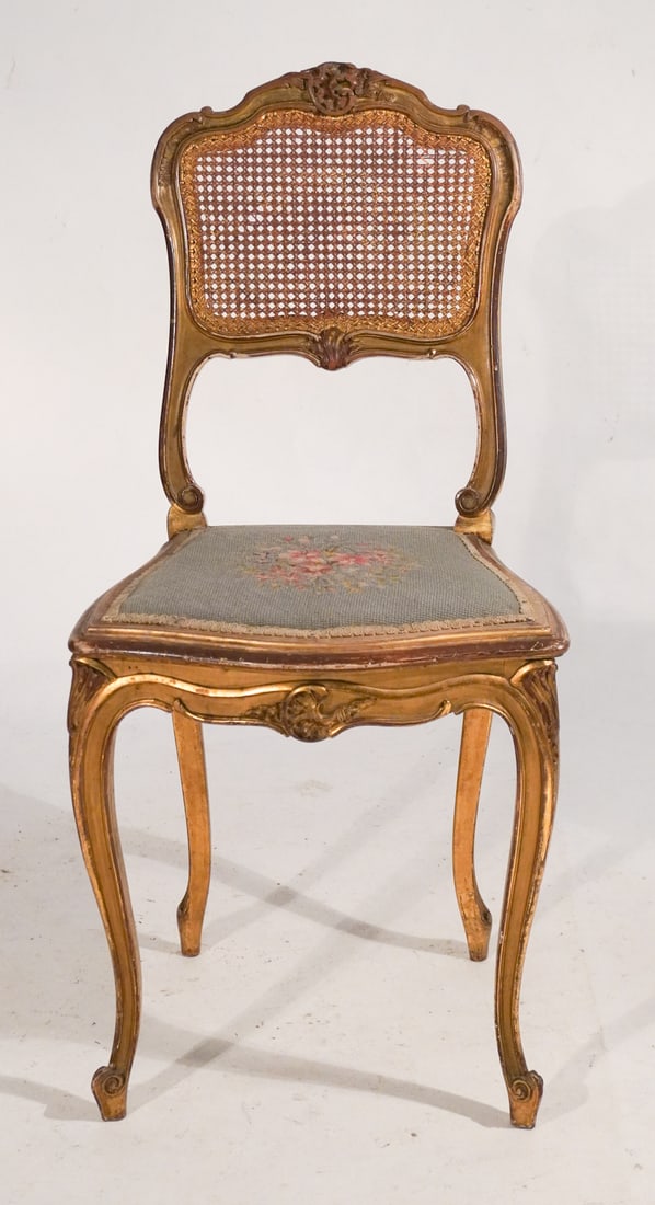 Charming French Carved & Gilt Side Chair (1 of 2)