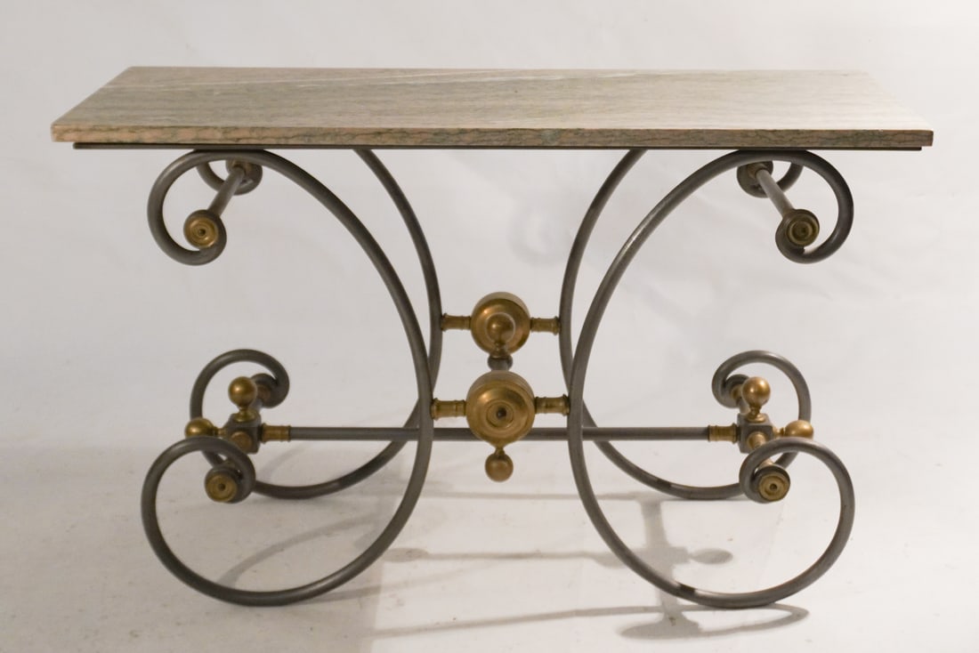 French Empire Style Marble Top & Iron ConsoleTable (1 of 3)