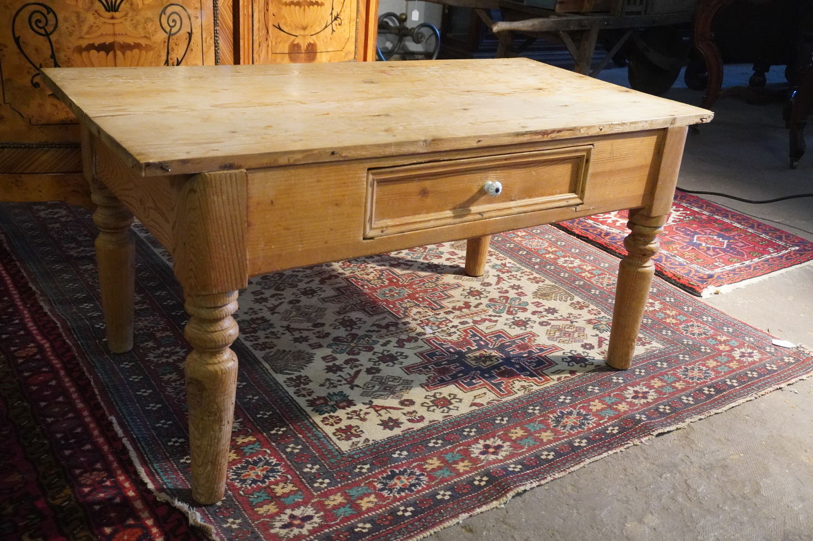 Charming Antique English Country Pine Coffee Table (1 of 3)
