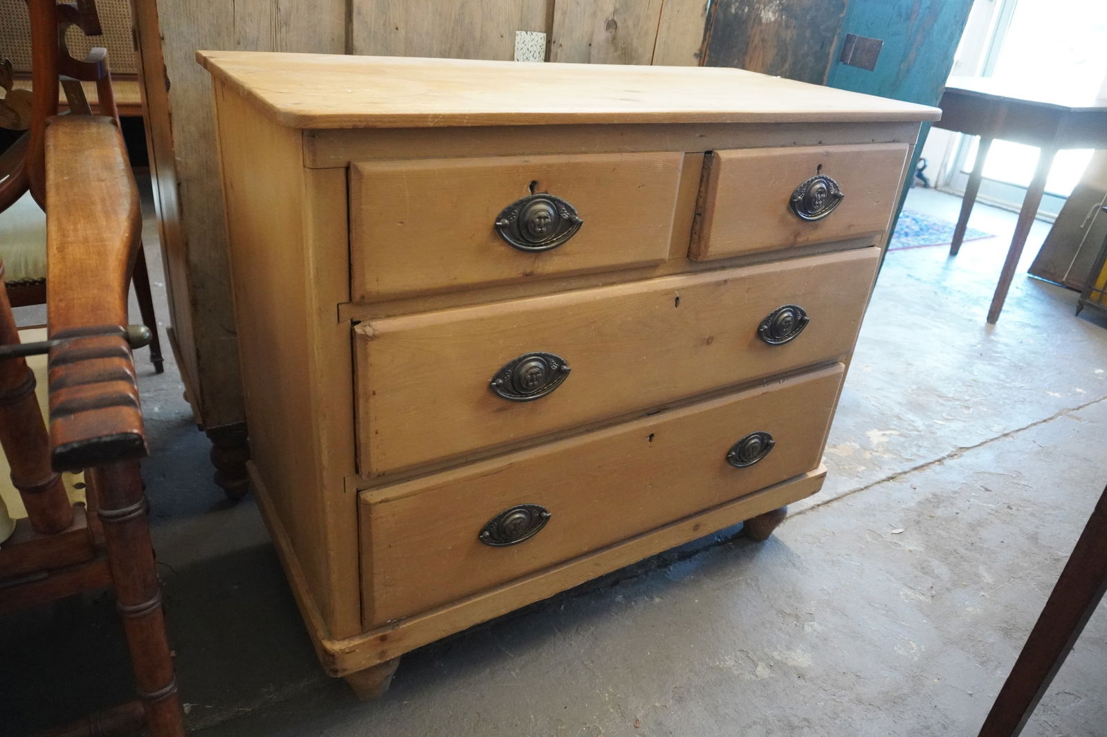 Antique English Country Pine Chest Drawers (1 of 3)