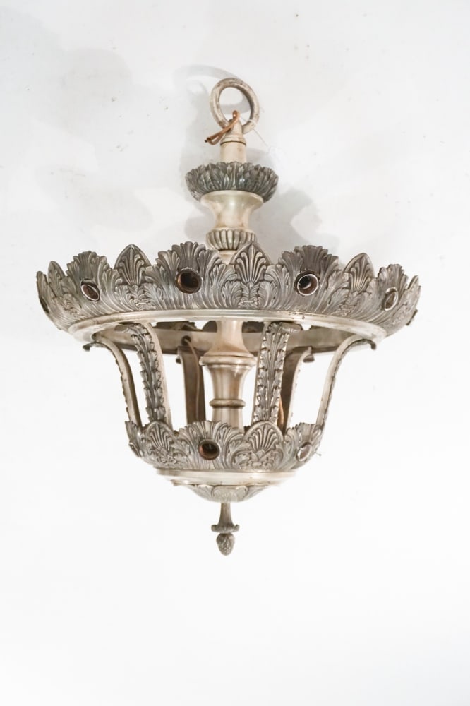 French Art Deco Gilt Bronze Signed Chandelier (1 of 6)