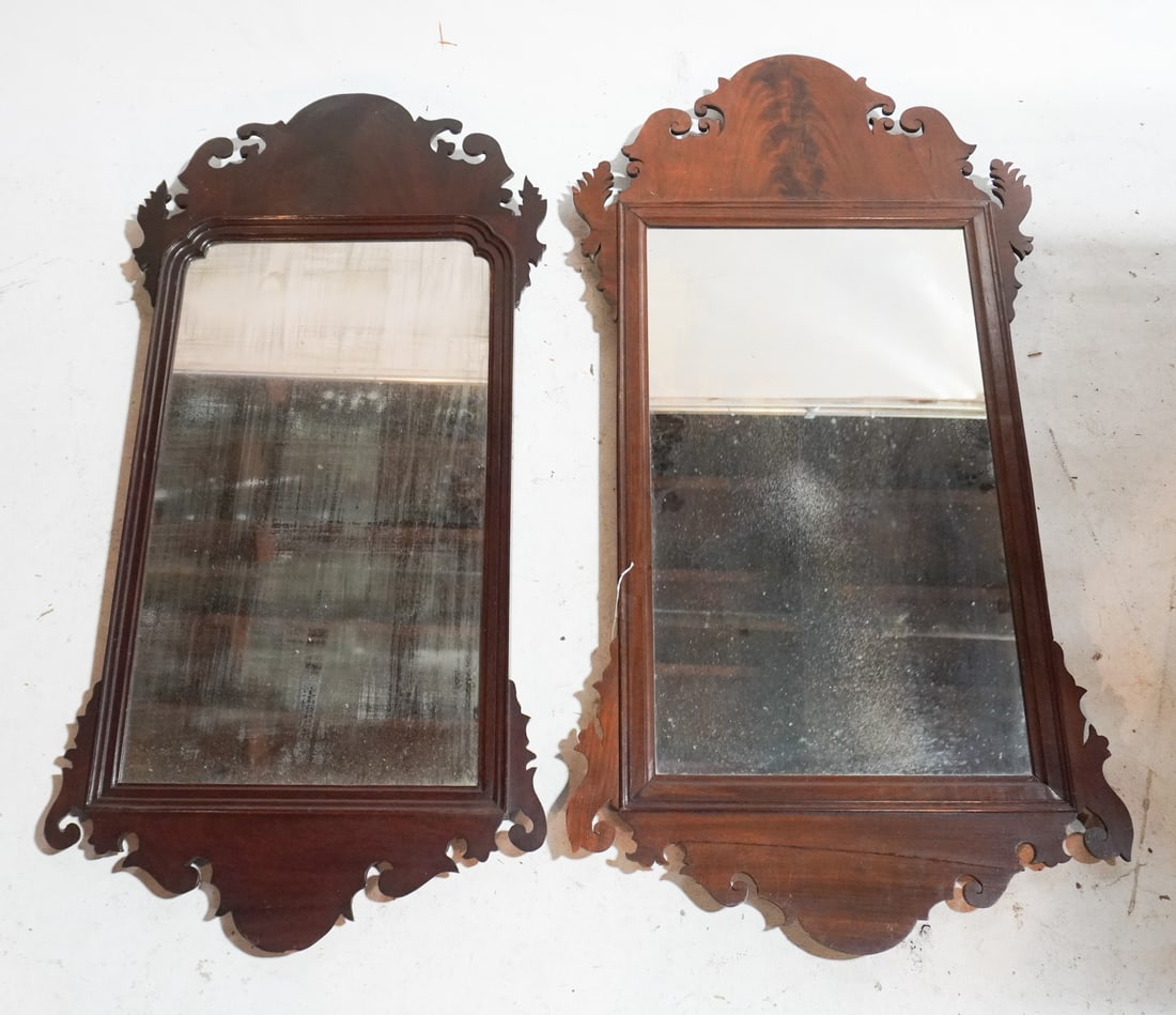Two Federal Figured Mahogany Looking Glasses (1 of 3)