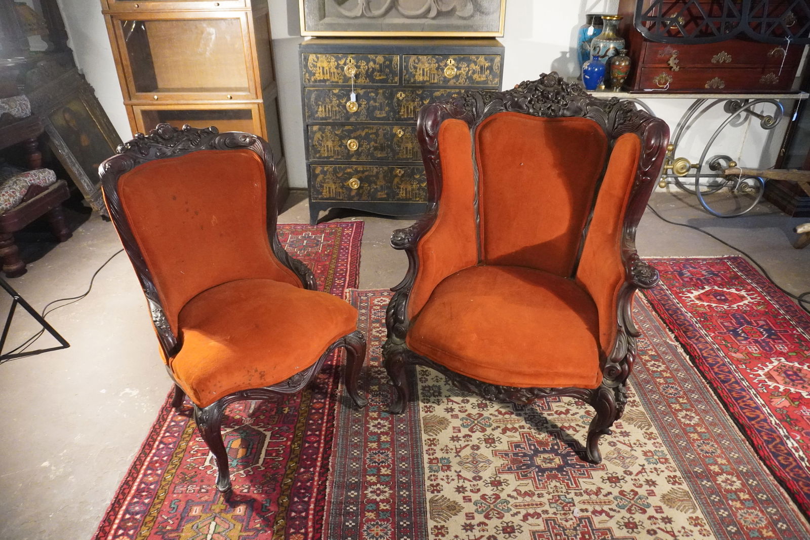 Rococo Revival Carved Mahogany Parlor Suite (1 of 6)