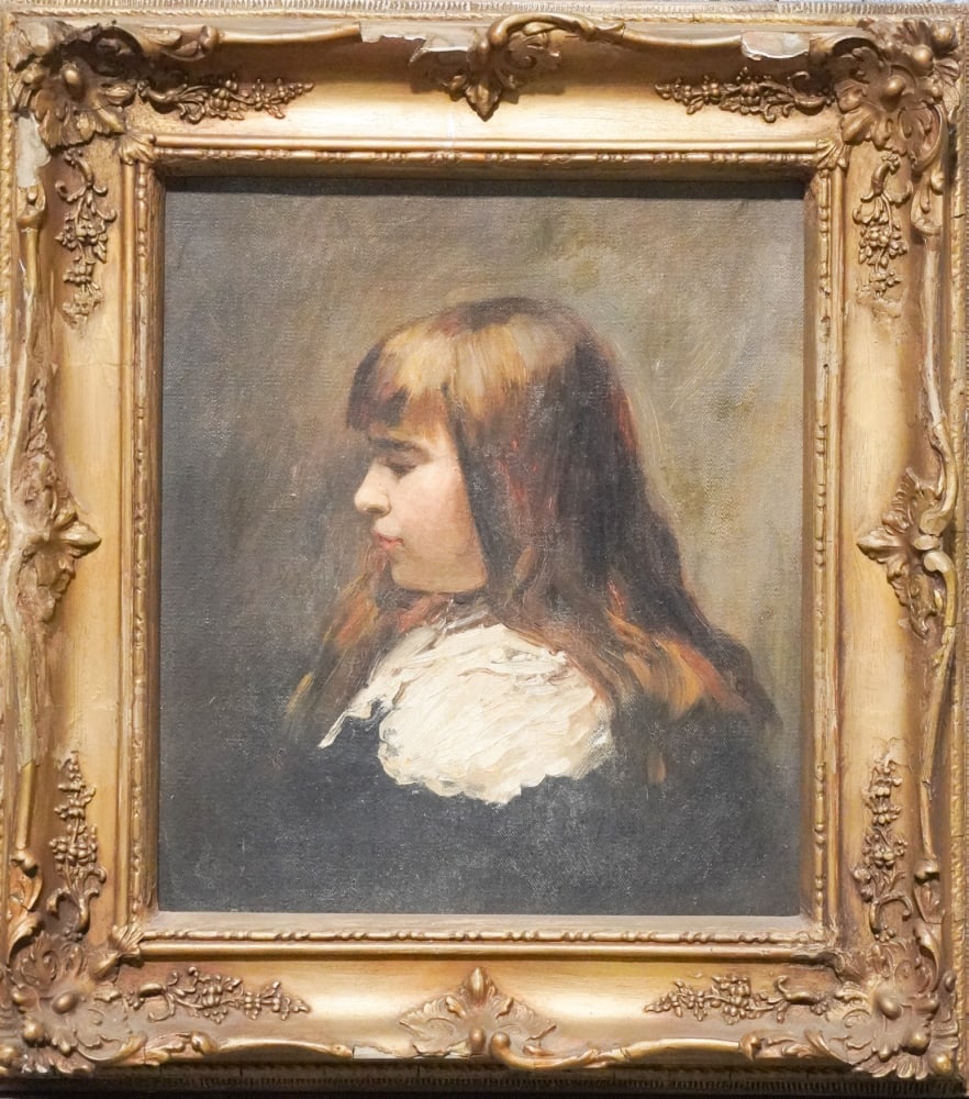 British or American School: Circa 1900. Oil on canvas portrait of a young lady having been very nicely rendered and frame in period frame. H 19 1/2" W 18" framed size Sold from the Braford Collection of Natural Bridge, Virginia.