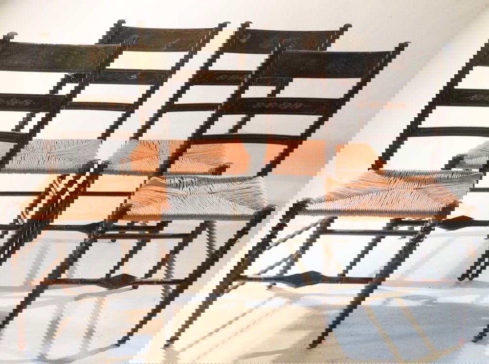 Charming Set Four American Sheraton Dining Chairs (1 of 1)