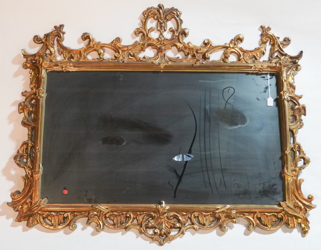 Chippendale Style Gilt Wood Looking Glass (1 of 2)