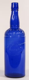 Antique Cobalt Blue NC Casper Whiskey Bottle