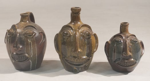 Collection North Carolina Southern Stoneware Face Jugs by Matt Jones