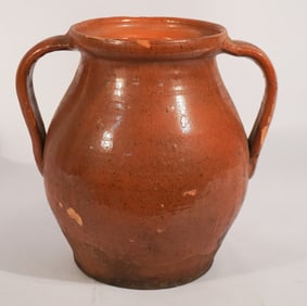 Antique American Redware Storage Jar