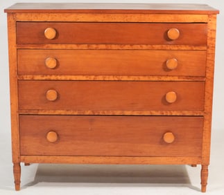 American Federal Figured Maple Chest of Drawers