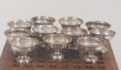 Set Sterling Silver Dessert Cups by Crown Sterling