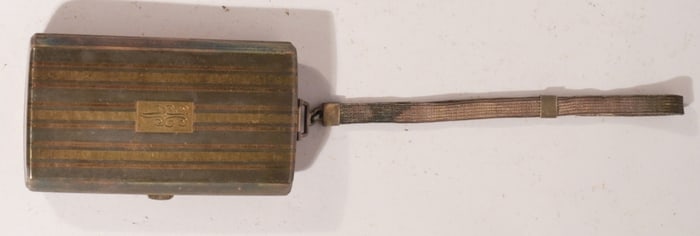 English Art Deco Sterling Silver & 14k Gold Cigarette Box