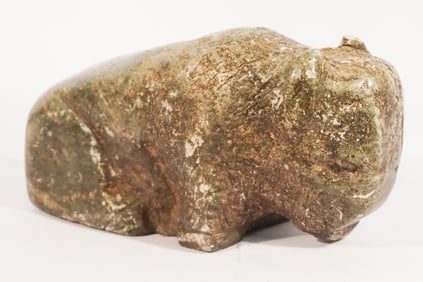 Antique Woodlands Native American Stone Carved Effigy Pipe