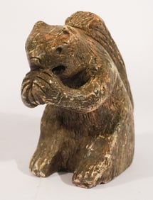 Antique Woodlands Indian Native American Stone Carved Effigy Pipe