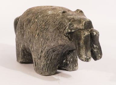 Antique Woodlands Native American Stone Carved Effigy Pipe