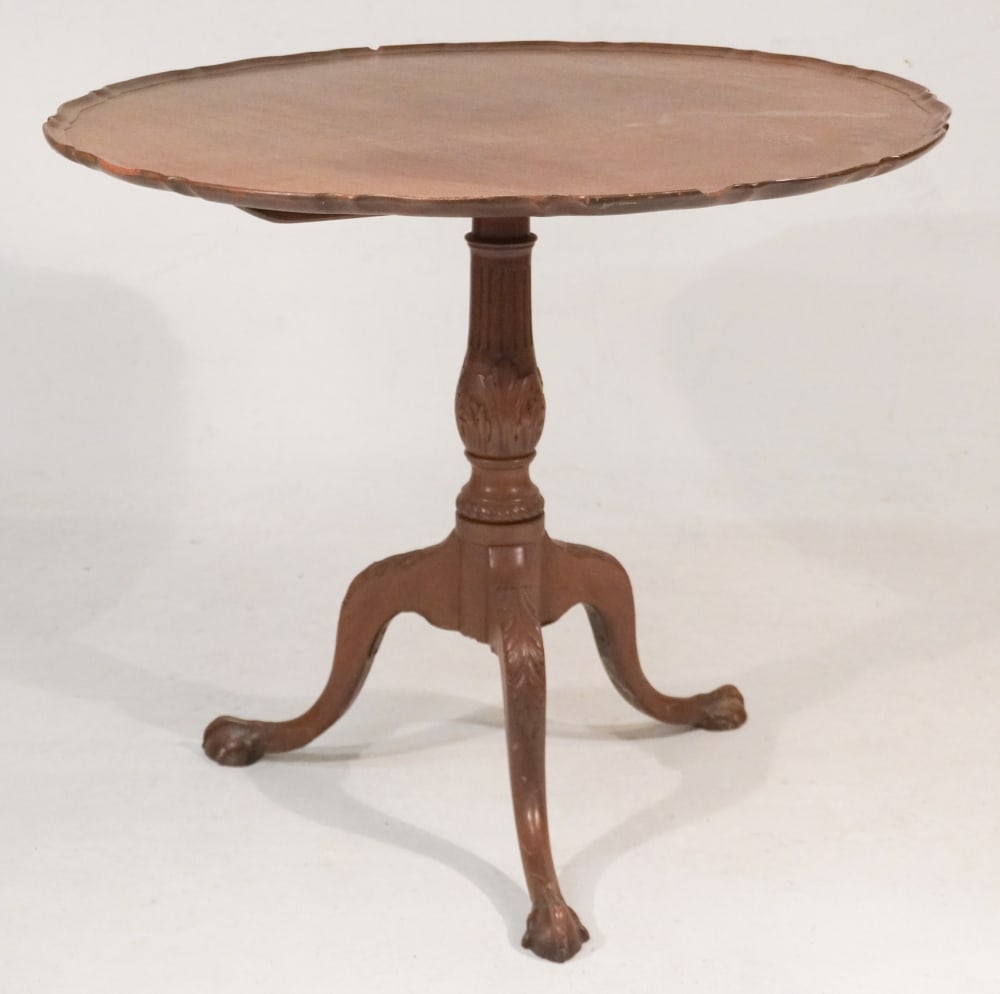 Carved Chippendale Tilt Top Tea Table (1 of 6)