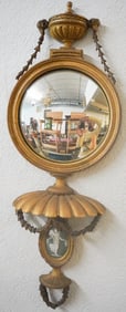 Excellent English Adams Style George III Bullseye Mirror With Wedgewood Panel