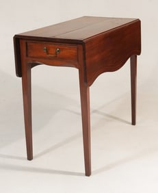 English George III Figured & Inlaid Mahogany Pembroke Table