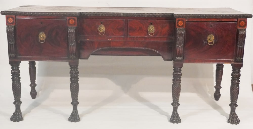 Fine English Regency William the Fourth Carved Mahogany Sideboard (1 of 4)