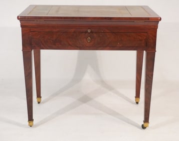 Handsome English Regency Figured Mahogany Draftsman or Map Desk