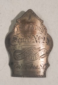 Uncommon Antique Columbia, SC Silver Firefighters Badge