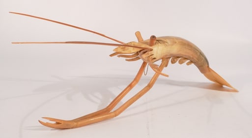 Very Striking Cow Horn Shrimp Deco Wall Hanger