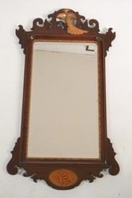Federal Style Inlaid, Carved & Gilt Mahogany Mirror