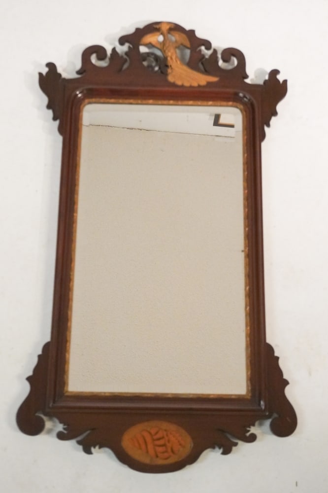 Federal Style Inlaid, Carved & Gilt Mahogany Mirror (1 of 4)