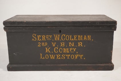 Antique Hand Painted British Military Chest